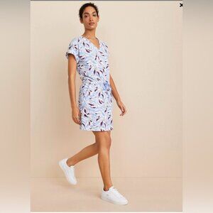 LOU & GREY Ann Taylor Tiger Stripe Cozy Cotton Terry Mini Pocket Dress - Size L